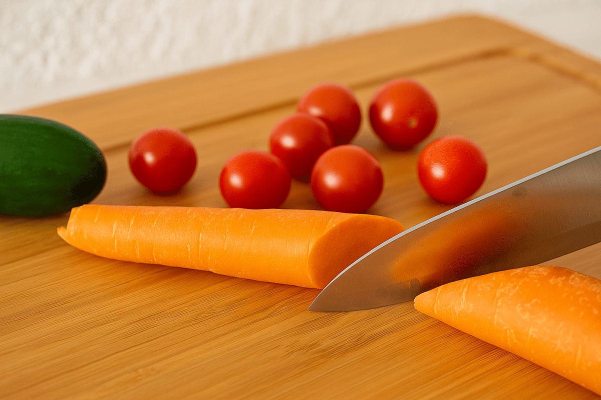 Bamboo Cutting Board with Digital Scale and Magnetic Knife Holder - 3 in 1 Eco - Friendly Smart Kitchen Board - Bodega75