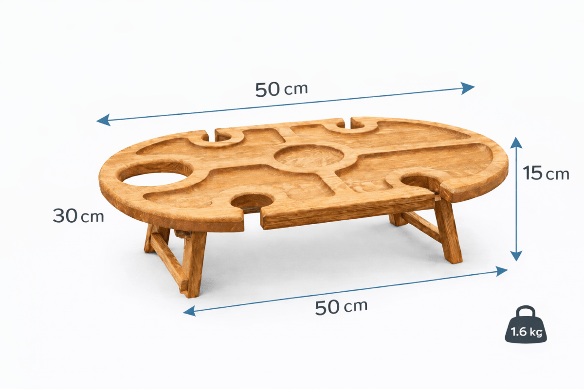 Portable Wooden Wine Table Elipse - Bodega75