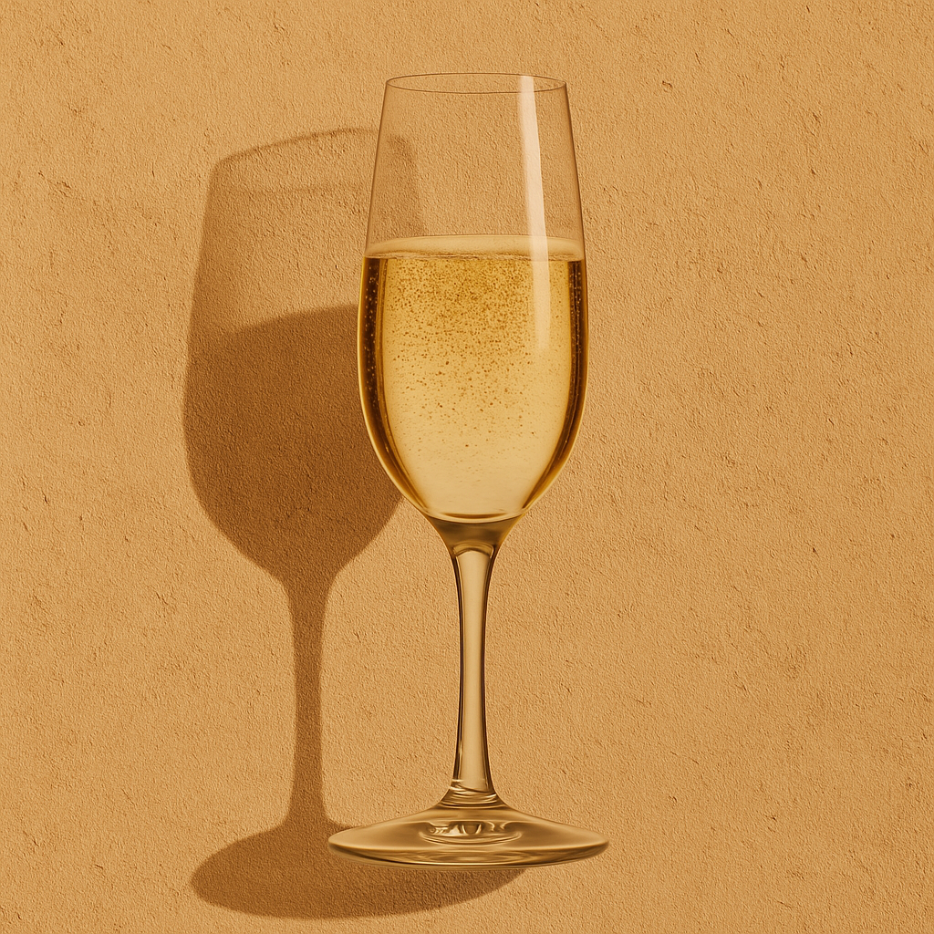 Sparkling wine flute splash, Spanish cava champagne photography, golden bubbles on beige background, elegant minimal premium style.