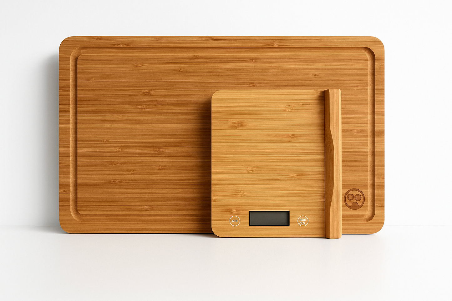 Bamboo Cutting Board with Digital Scale and Magnetic Knife Holder - 3 in 1 Eco-Friendly Smart Kitchen Board