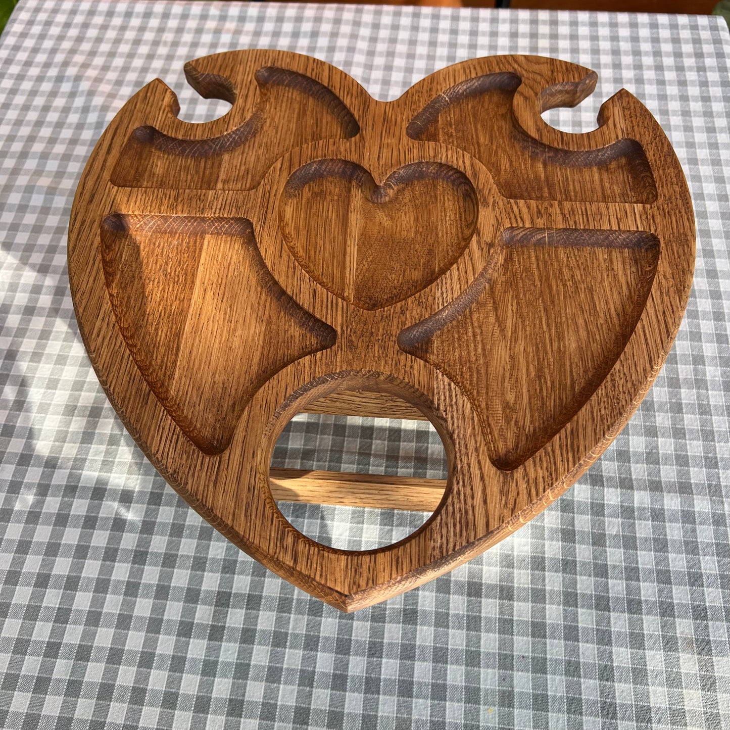 Portable Wooden Wine Table Heart