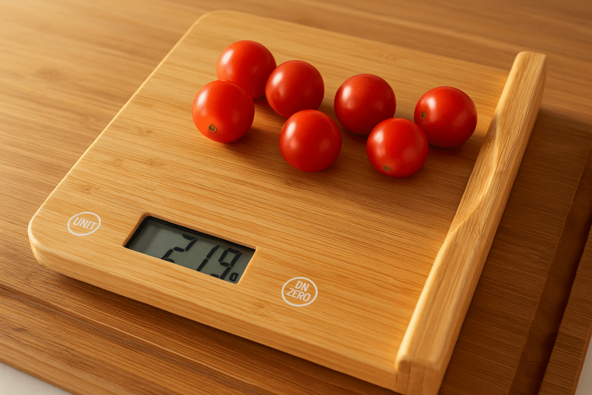 Bamboo Cutting Board with Digital Scale and Magnetic Knife Holder - 3 in 1 Eco - Friendly Smart Kitchen Board - Bodega75
